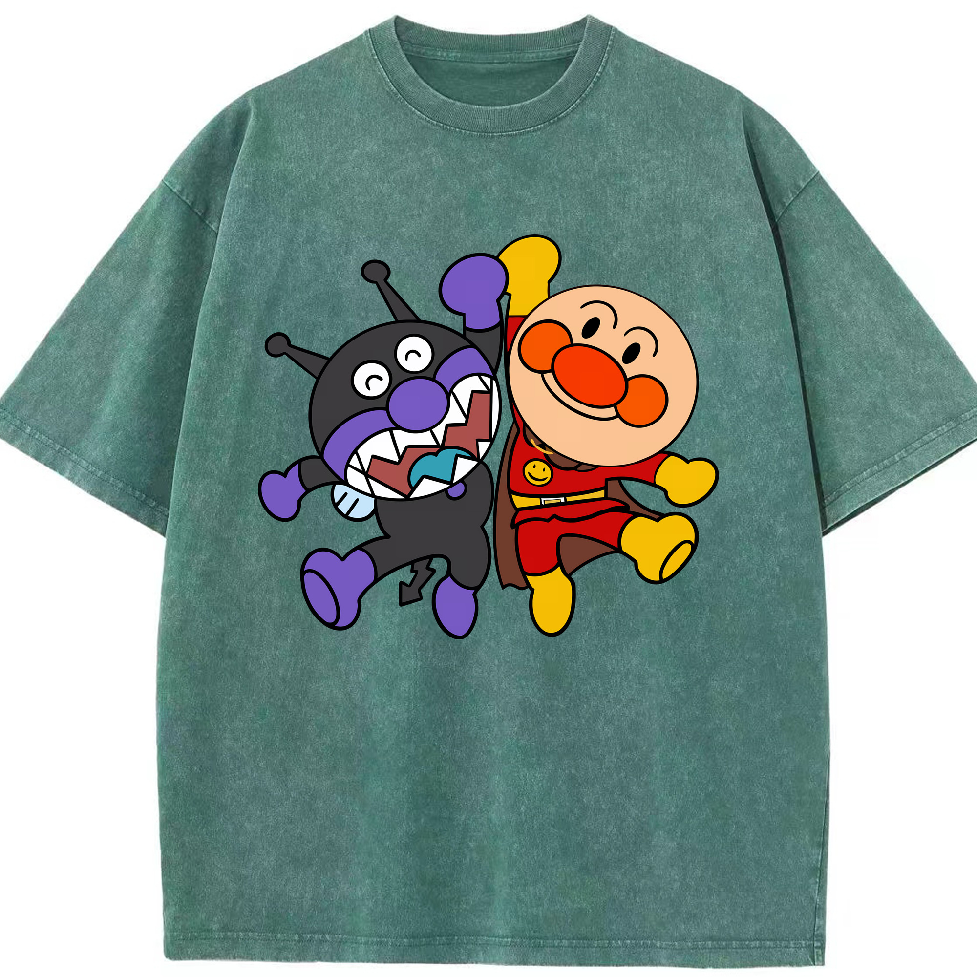 （画像用） アンパンマン Anpanman 綿100% ヴィンテージ風 半袖Tシャツ（フロントプリント）
